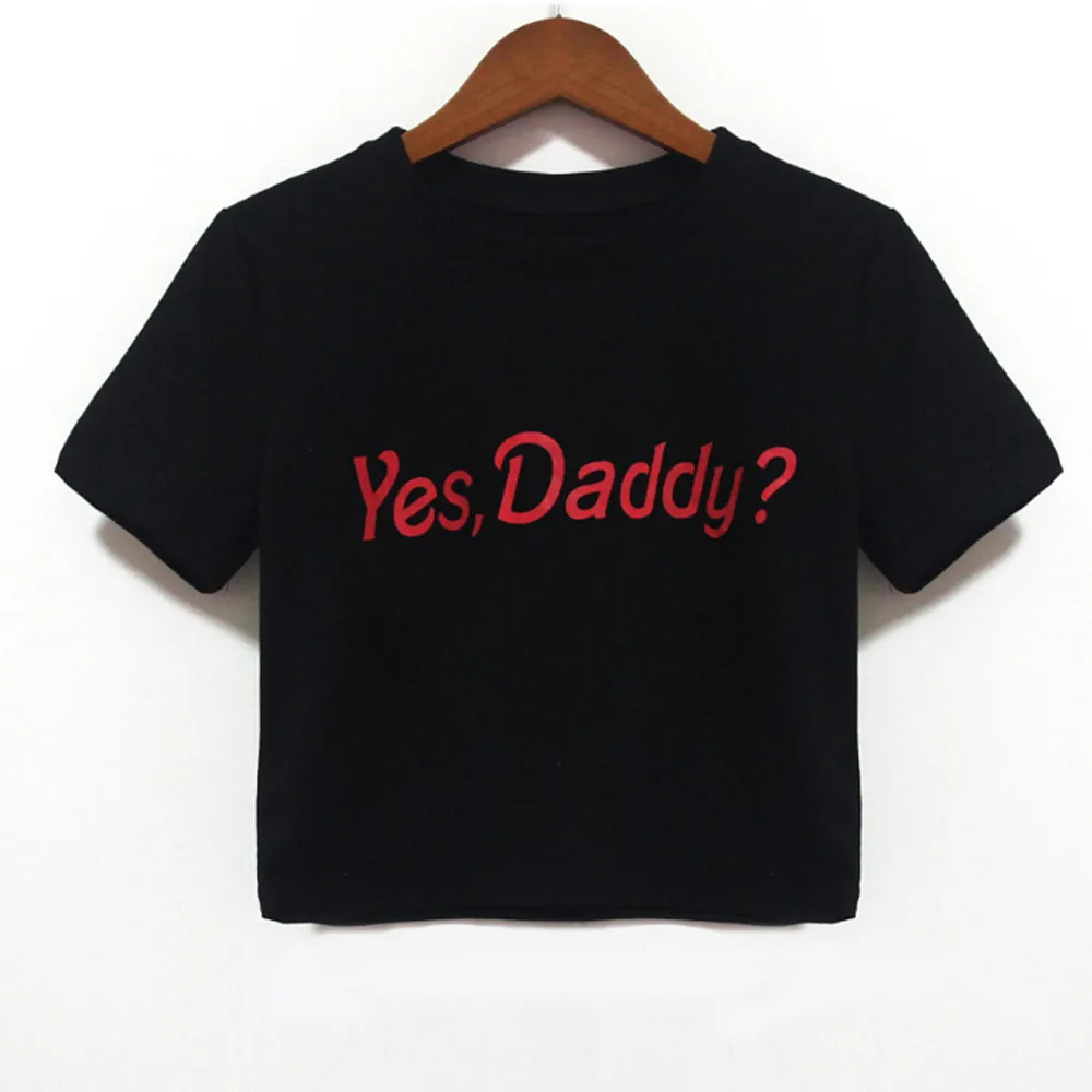 Yes Daddy? Женская футболка с коротким рукавом винтажный|Футболки| |