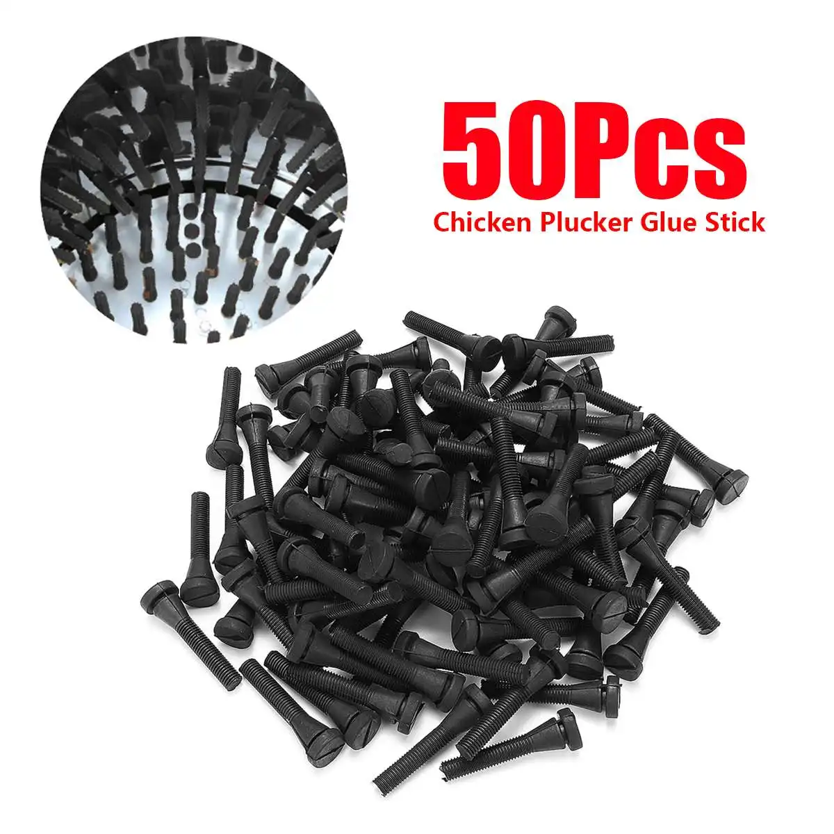 50pcs Black 96/72/50 шт курица гусей ощипывания птицы пальцы пероощипывающей машины выбора удаление волос палку машина для куриных Уток Низкая разрывная техника переработка отходов шин - Цвет: 50pcs Black