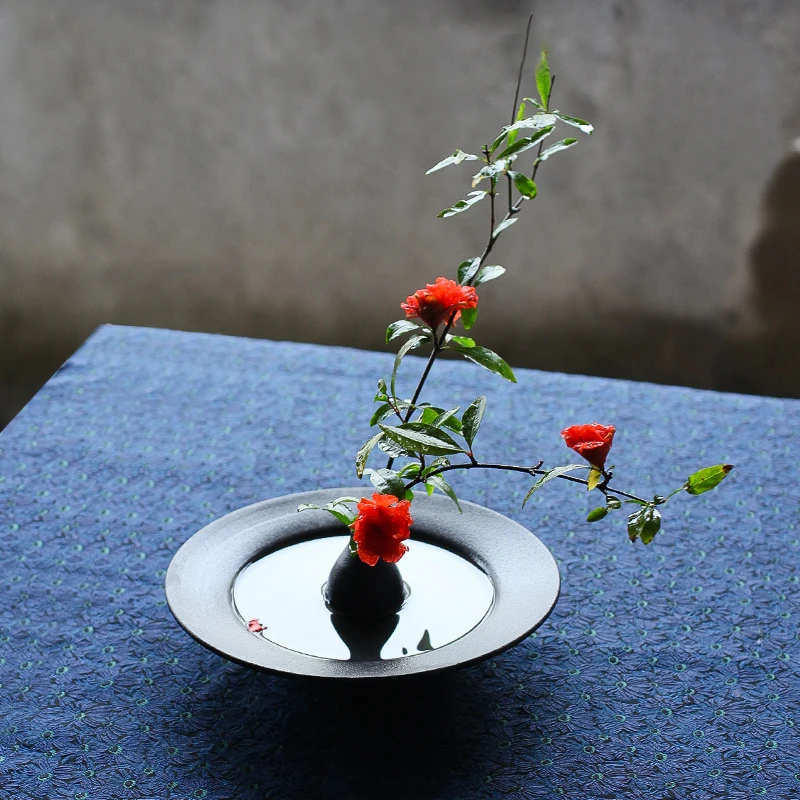 Zen японская Цветочная композиция Ikebana ваза Мягкая Керамическая матовая черная