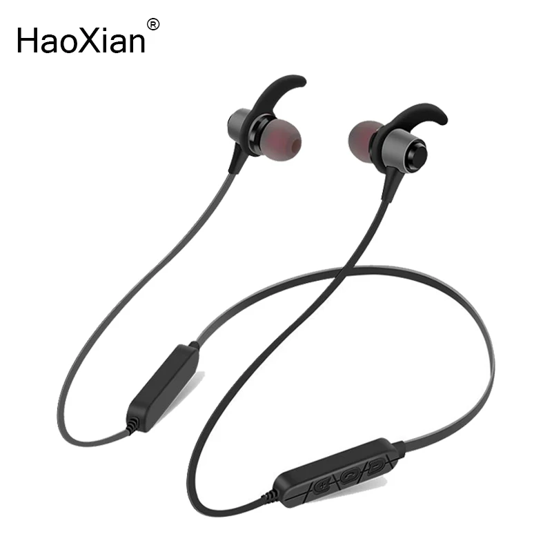 Беспроводные Bluetooth наушники HaoXian стерео магнитные с басами водонепроницаемая