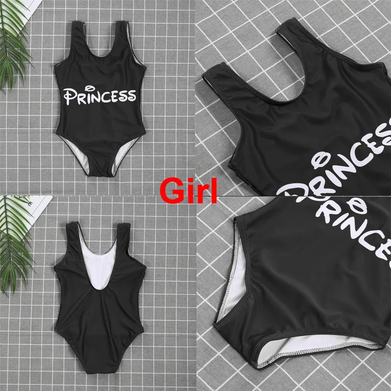 Черный одинаковый купальник для всей семьи спортивный костюм мамы и дочки бикини