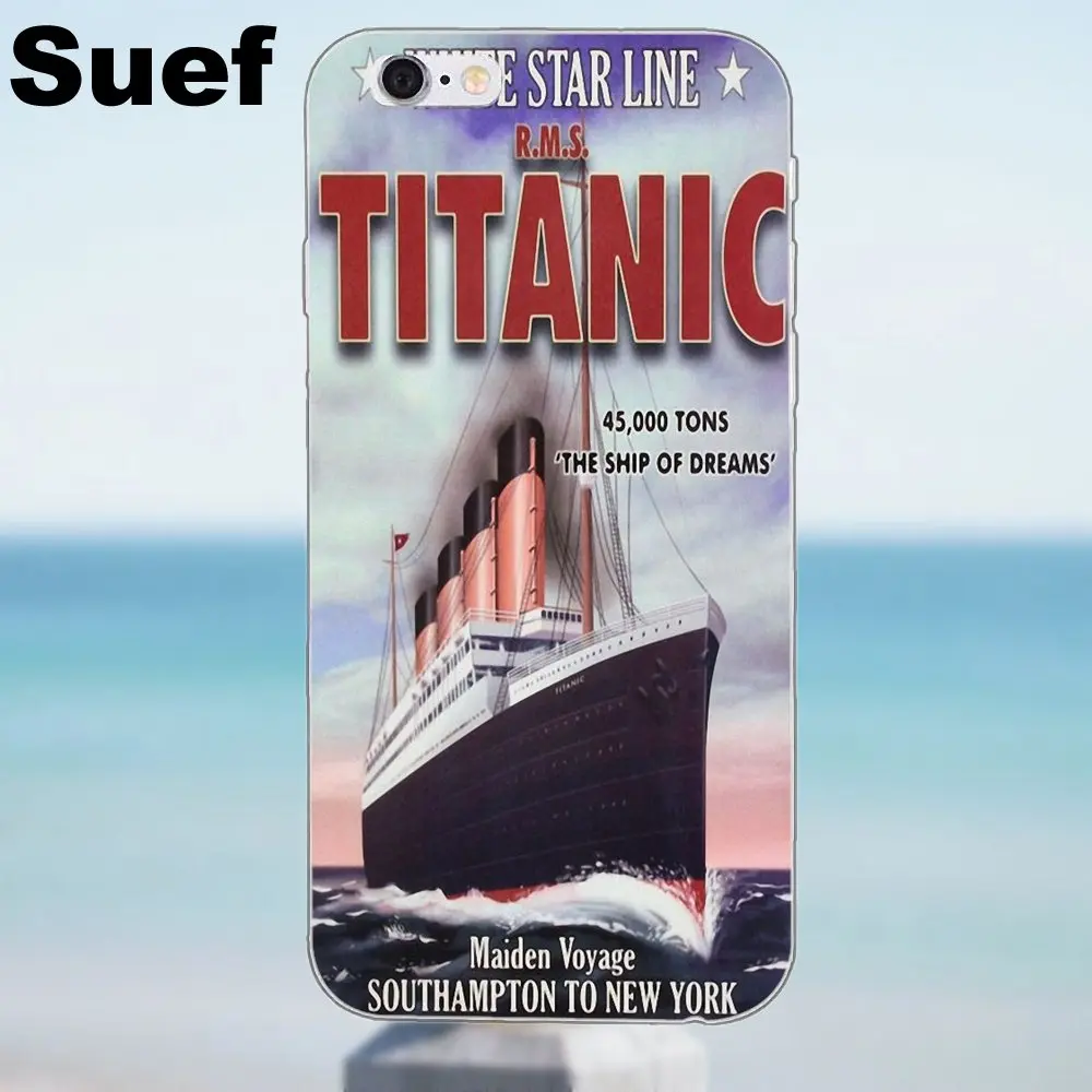 Suef TPU оптом для iPhone X 4 4S 5 5S 5C SE 6 6S 7 8 Plus Samsung Galaxy A3 A5 J1 J3 J5 J7 2016 2017 Titanic White Star Line|for