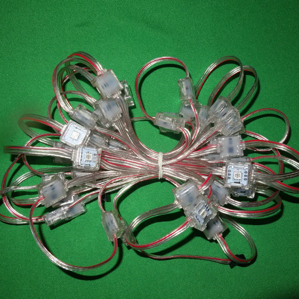 DC 12 В WS2811 5050 SMD СВЕТОДИОДНЫЙ пиксельный узел 50 шт. струны Прозрачный провод IP68