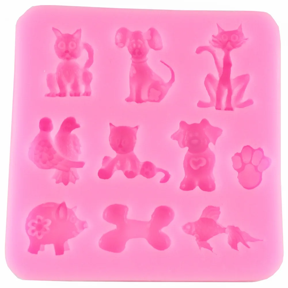 Много видов животных кошка птица свинья в форме рыбы силиконовый 3D форма посуда