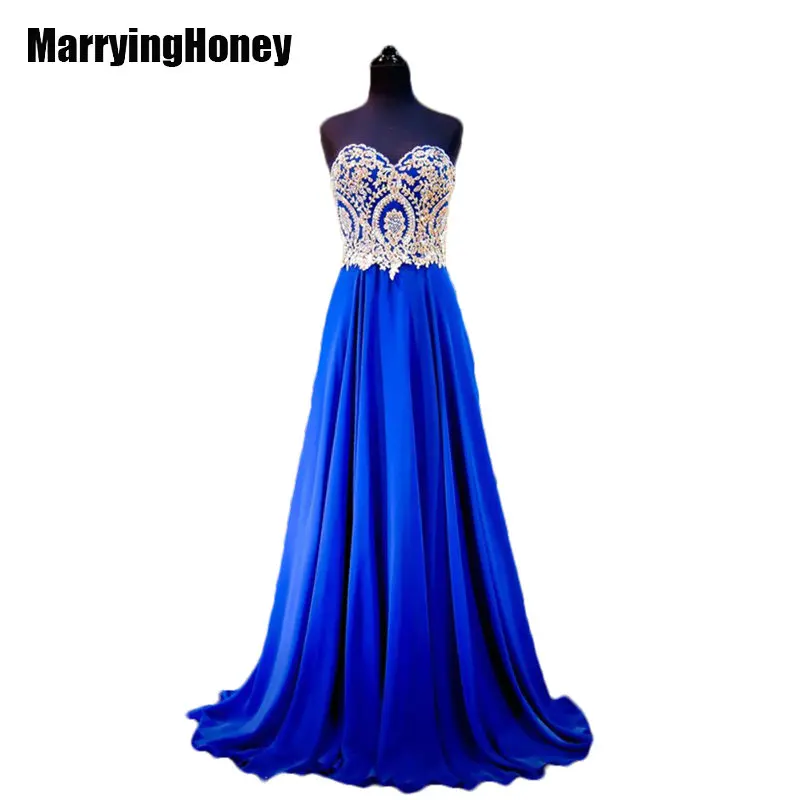 Длинные платья подружки невесты с кристаллами и золотыми аппликациями вечерние