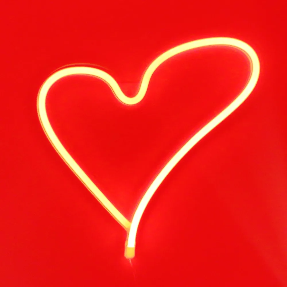 TONGER Neon Night Light Heart AA Battery / USB Operated Lighting For Holiday Party KTV Bar Art Decoration Led | Лампы и освещение