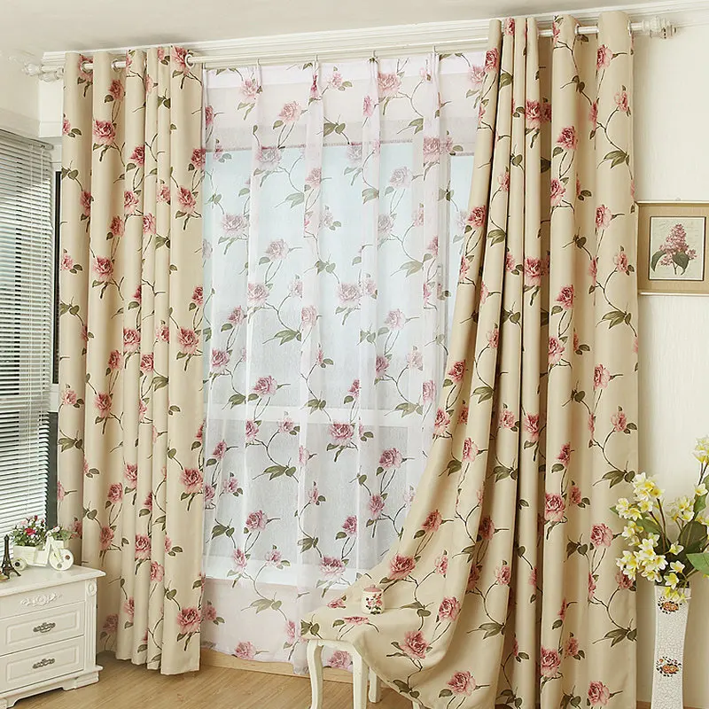 Цветочный узор шторы для окна для кухни/гостиной блокирующие свет изящные деревенские обивочные тюли на заказ