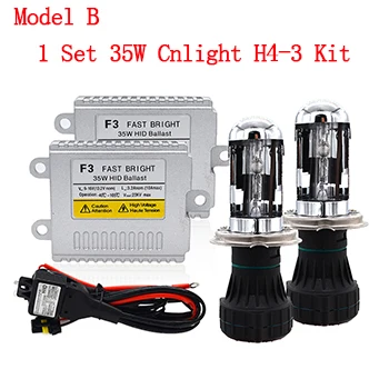 35 Вт F3 Быстрый Яркий HID балласт H4-3 HID ксеноновый Комплект 4300K H4 Hi/Lo HID ксеноновая лампа 6000K Автомобильная фара Cnlight H4 Биксенон HID комплект - Испускаемый цвет: Model B