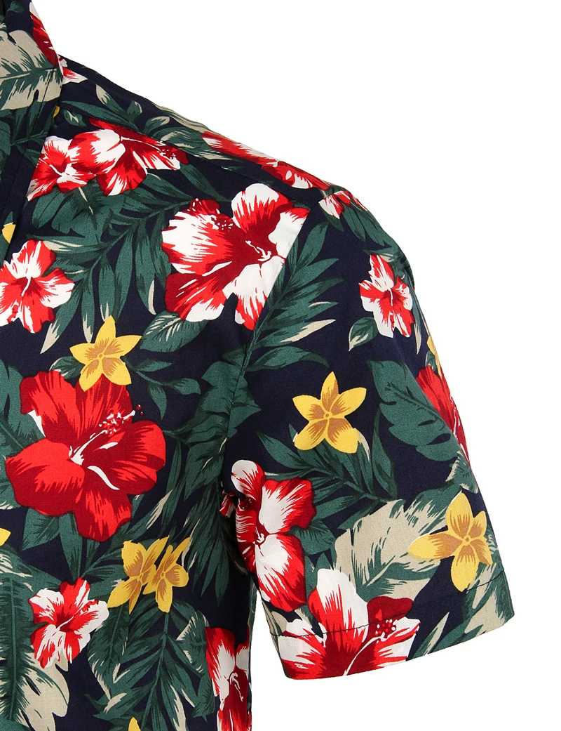 Мужская гавайская рубашка s с коротким рукавом и тропическим принтом 3XL