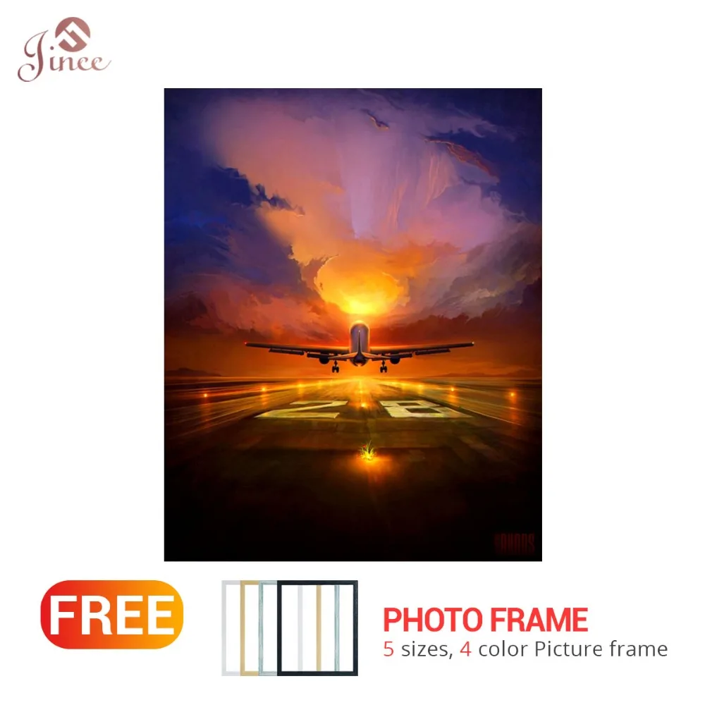 

5D Diy Diamond Embroidery Landscape Full Square /Round Diamond Painting Take Off Plane Scenery Diamond Mosaic Home Decoration
