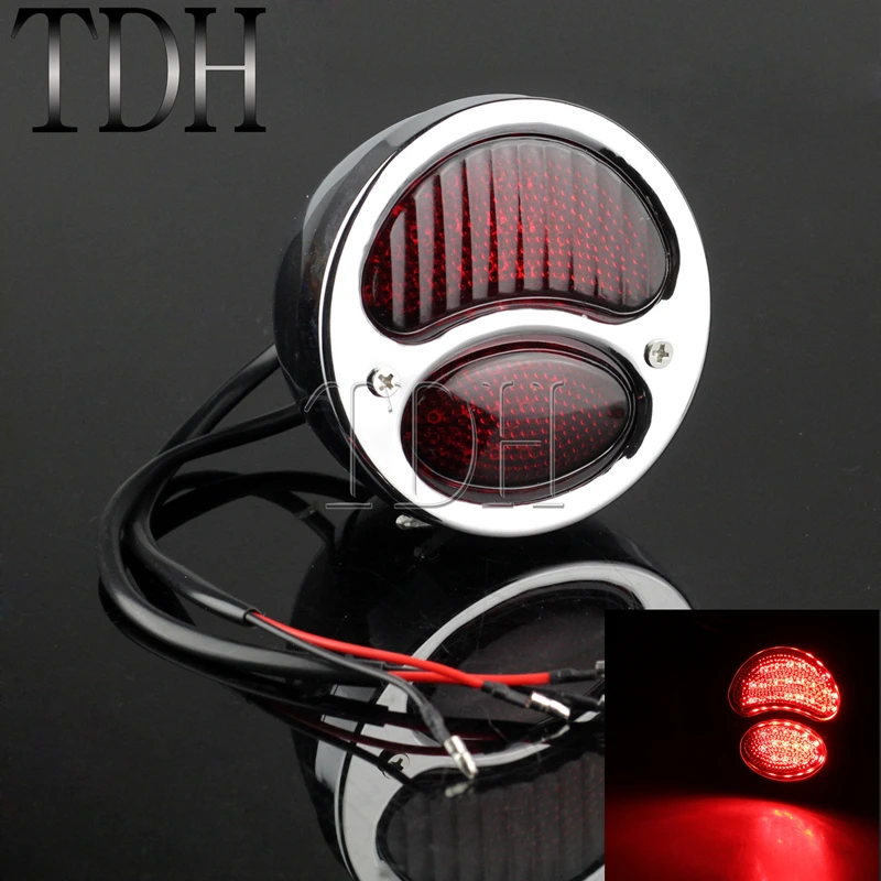 

Motorcycle Chrome Original Style 12V LED Taillight Brake Stop Lamp Tail Lamp For Harley Bobber Chopper Cafe Racer Universal
