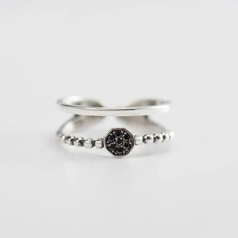 BUDONG Горячая распродажа 100% 925 Серебряное стопка кольцо с двойным круглым слоем для женщин Аутентичное колье для украшений XURT263 на.