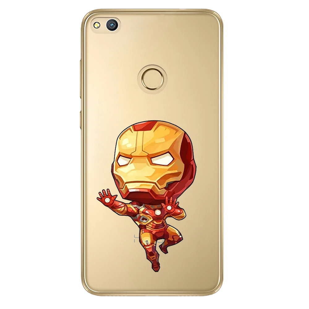 For Huawei P8 P9 Lite 2017 Case Cover Soft TPU Silicone Funda Cartoon Iron Man Spiderman Deadpool Coque Phone Shell Honor 8 |