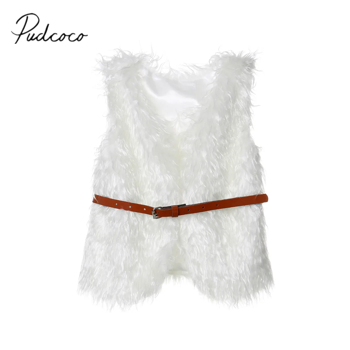 Новинка 2018 модная теплая меховая куртка для маленьких девочек жилет топы без