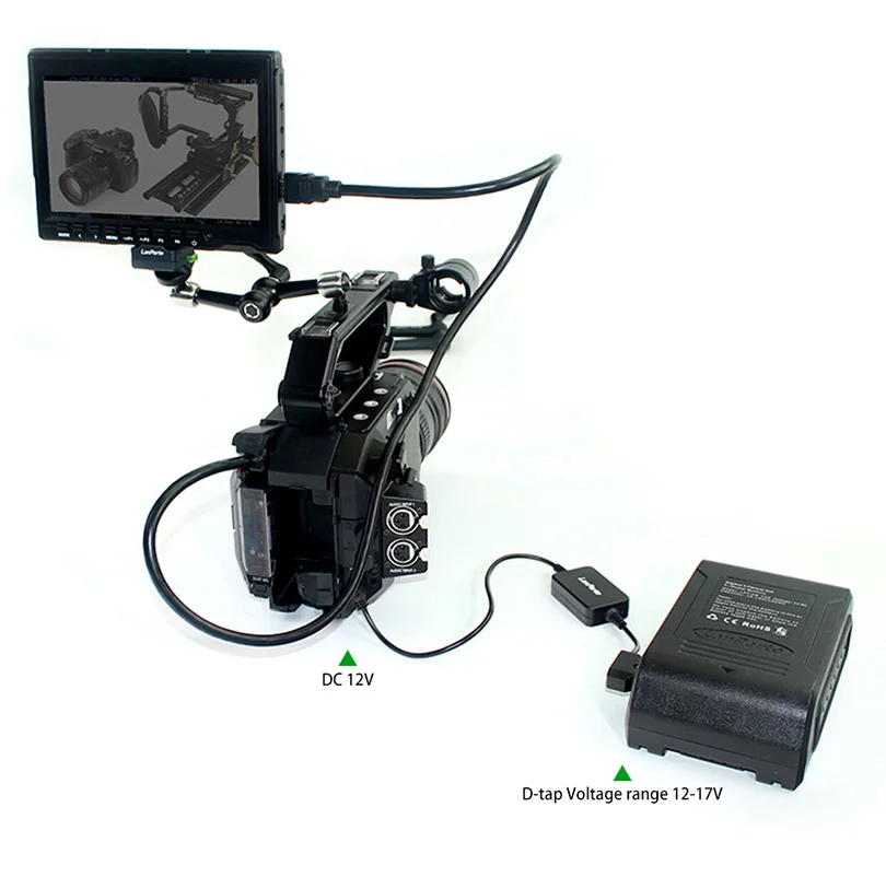 LanParte D-tap Регулируемое напряжение 12 В Мощность кабель/USB кабель для Panasonic Lumix EVA1 для sony FS7 FS5 Mark II