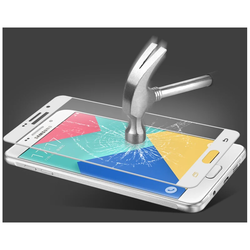 Полное покрытие закаленное стекло протектор экрана для Samsung Galaxy A3 A5 2016 A7 A710 on7