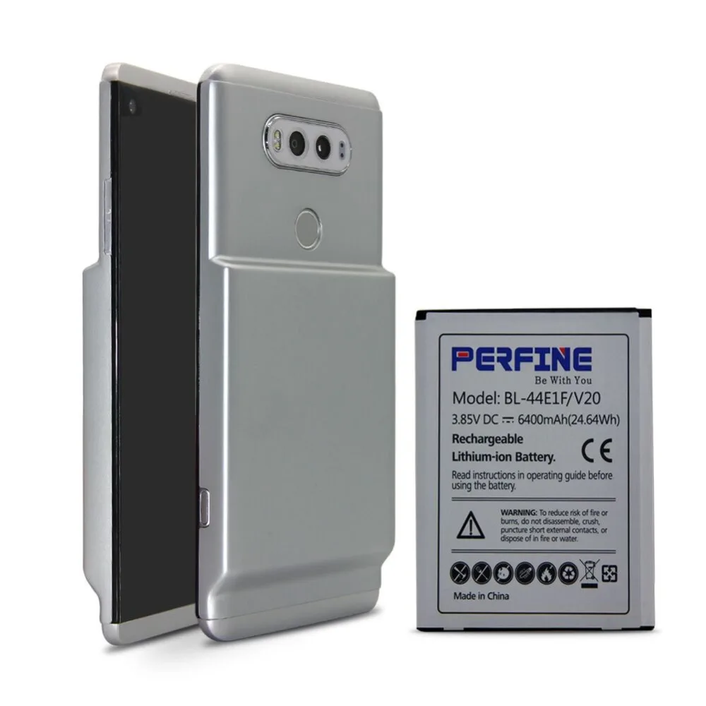 Perfine LG V20 Батарея 6400 ма ч для VS995 LS997 H918 H910 H990 H990N BL 44E1F Замена Расширенный + серебро