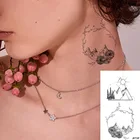 VANKIRS геометрические пиковые уши, модные Временные татуировки, наклейки для мужчин, рук, лодыжек, тату для женщин, шеи, черные маленькие индивидуальные татуировки