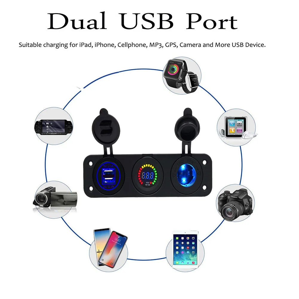 Автомобильное зарядное устройство USB для мобильного телефона планшета 4.2A