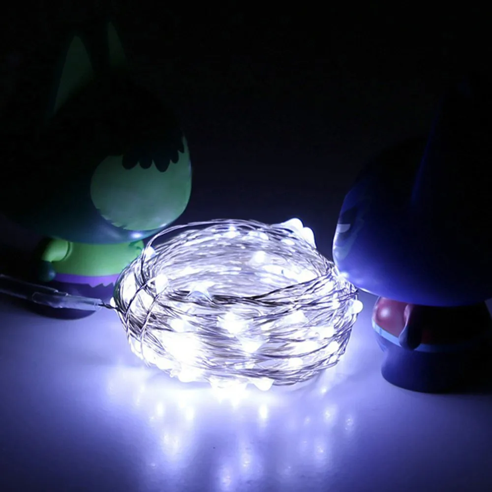 Сделай сам Свадебная вечеринка 3 м 30LED кнопка на батарейках серебряная медная