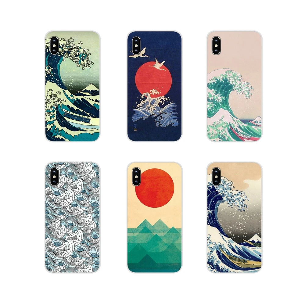 Wave Art японские зеленые аксессуары чехлы для телефонов Чехлы Samsung Galaxy J1 J2 J3 J4 J5 J6 J7 J8