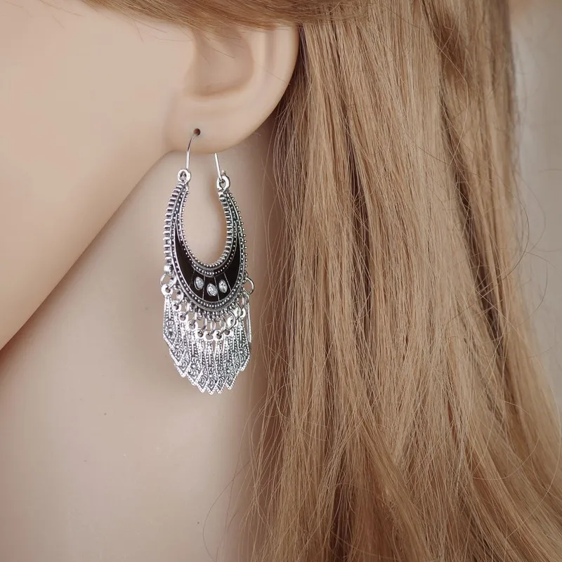 SexeMara Boho люстра серьги с ниспадающими кисточками Цыганский богемный в этническом
