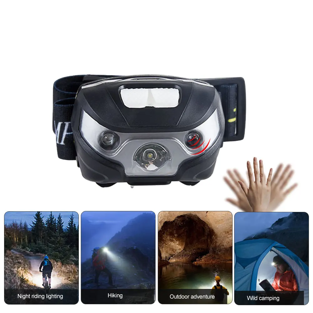 Body Motion Sensor Rechargeable Headlamp High Brightness Portable Bicycle Headlight Camping Night Fishing Torch Lantern Light | Лампы и