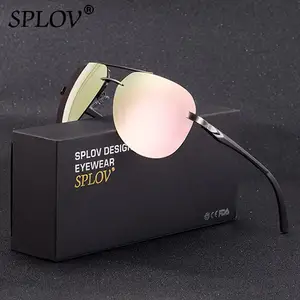 Солнцезащитные очки-авиаторы SPLOV, для мужчин и женщин, поляризационные, из алюминиево-магниевого сплава, с пружинными дужками, с чехлом, UV400