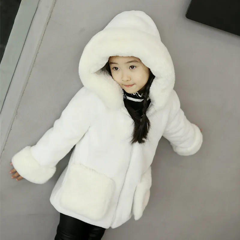JKP зима искусственный мех толстый Одежда детская одежда куртки для девочек