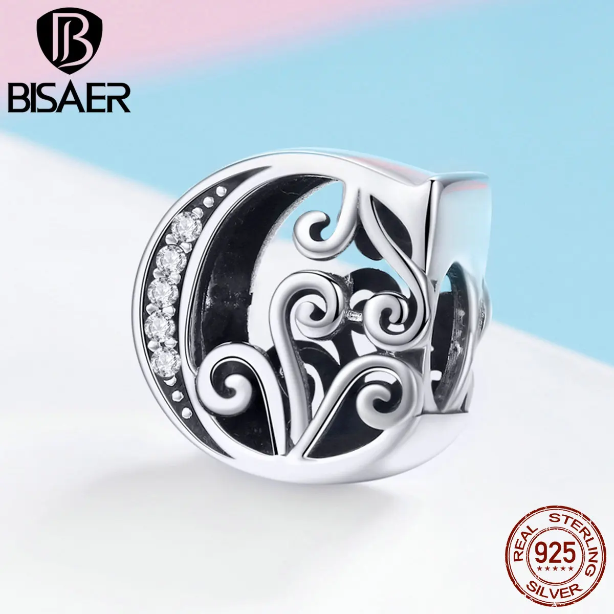 BISAER горячая Распродажа 925 пробы серебряные бусины в форме буквы А-Я алфавита подходят для шарма браслеты серебро 925 Изготовление ювелирных изделий