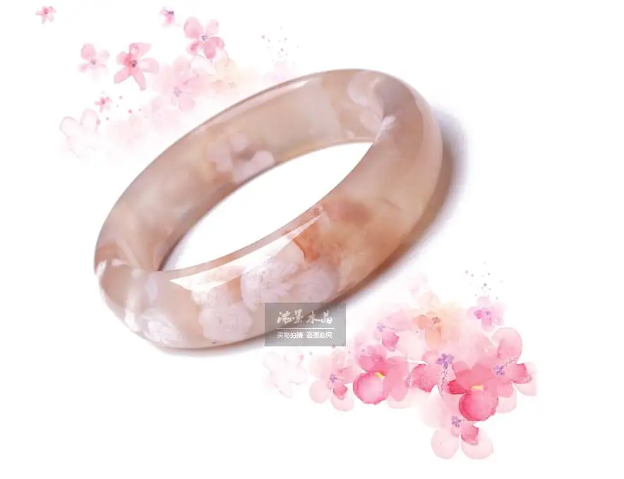 

Ink Cherry agate Bracelet Sea jade marrow bracelet crystal bracelet polished natural crystal raw stone