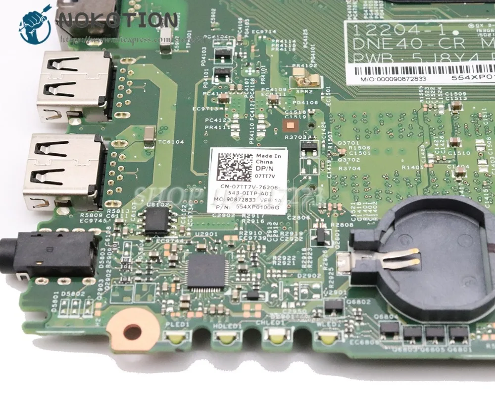 NOKOTION CN 07TT7V для DELL Inspiron 2421 3421 5421 Материнская плата ноутбука I3 3227U 12204 1 DNE40 CR PWB 5J8Y