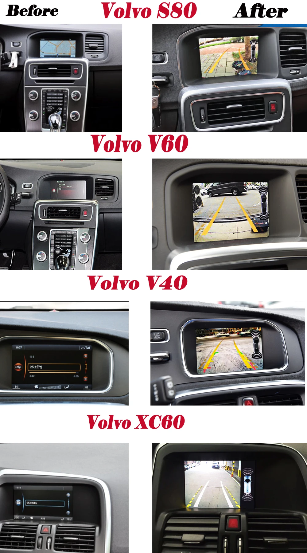 Камера заднего вида для Volvo V60 V40 S60 S80 XC60 2009~ модуль декодера заднего хода запасная парковочная камера обновление экрана обновление дисплея