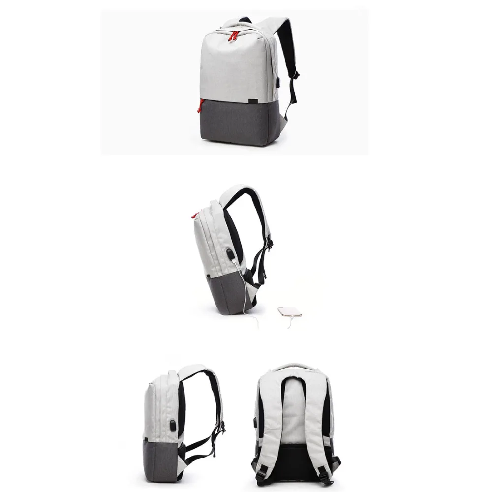 Новый мужской холщовый рюкзак для ноутбука с usb-портом зарядки модные дорожные