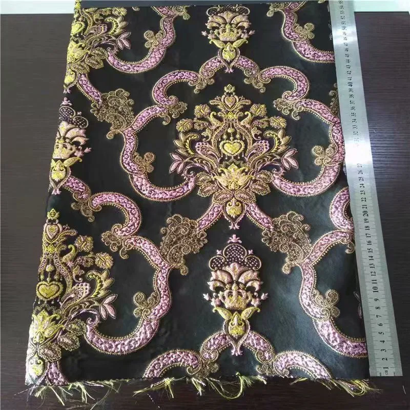 Золотая свадебная жаккардовая парча ткань для платья, 100*145 см, Diy Швейные ткани, вечернее платье лоскутное материал ткани HG15