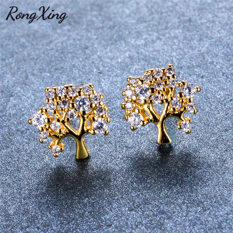 Серьги RongXing Lovely Life гвоздики дерево серебряного цвета/золотого/розового золота