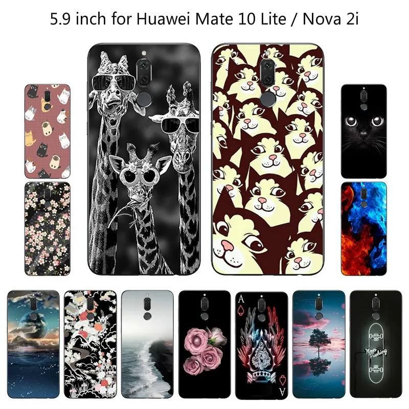 Мягкий силиконовый чехол 5 9 дюйма для Huawei Nova 2i блестящий телефона Mate 10 Lite / nova Maimang 6