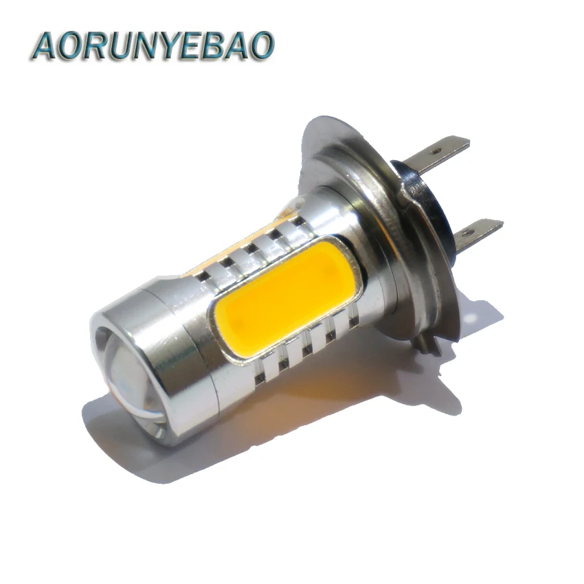 AORUNYEBAO 12V 24V H7 led 7 5 W 5LED COB белый желтый красный противотуманные лампы Головной