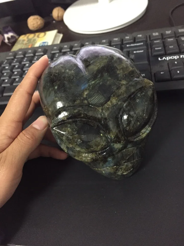 

pcs new arrivals natural labradorite quartz crystal alien skull for gift