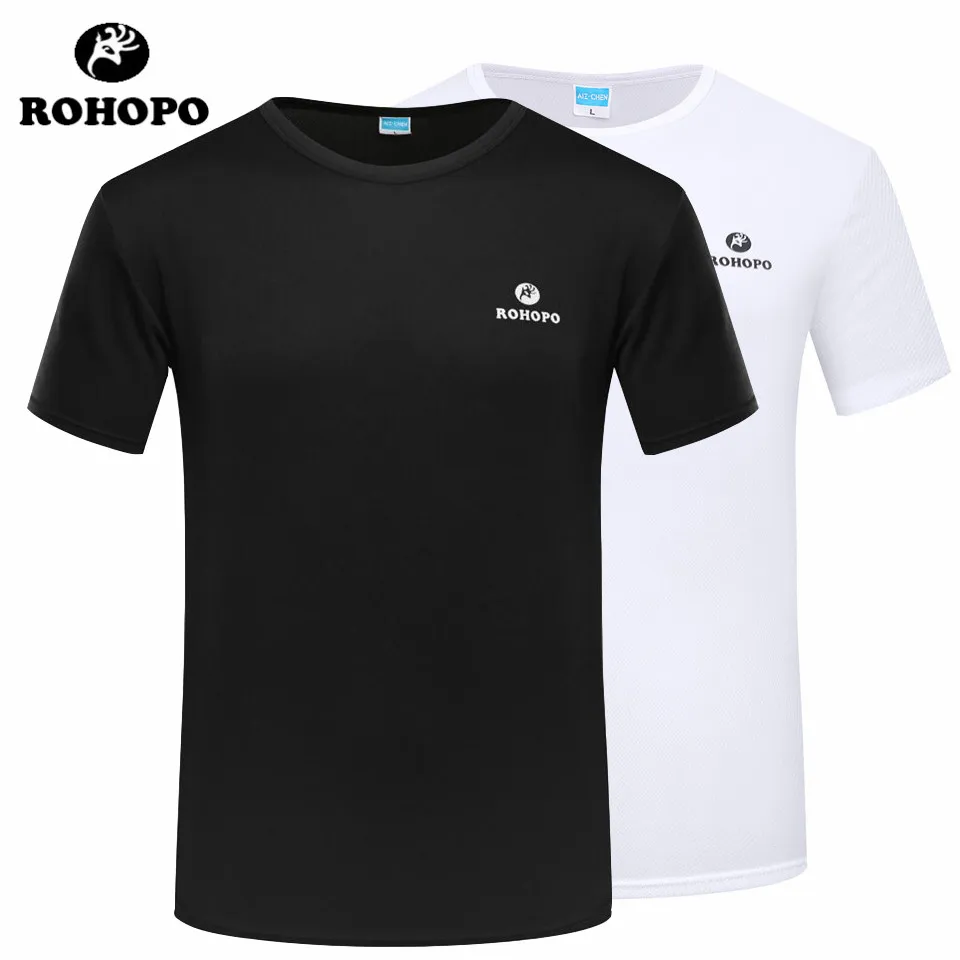 Мужская футболка с коротким рукавом ROHOPO быстросохнущая дышащая круглым вырезом