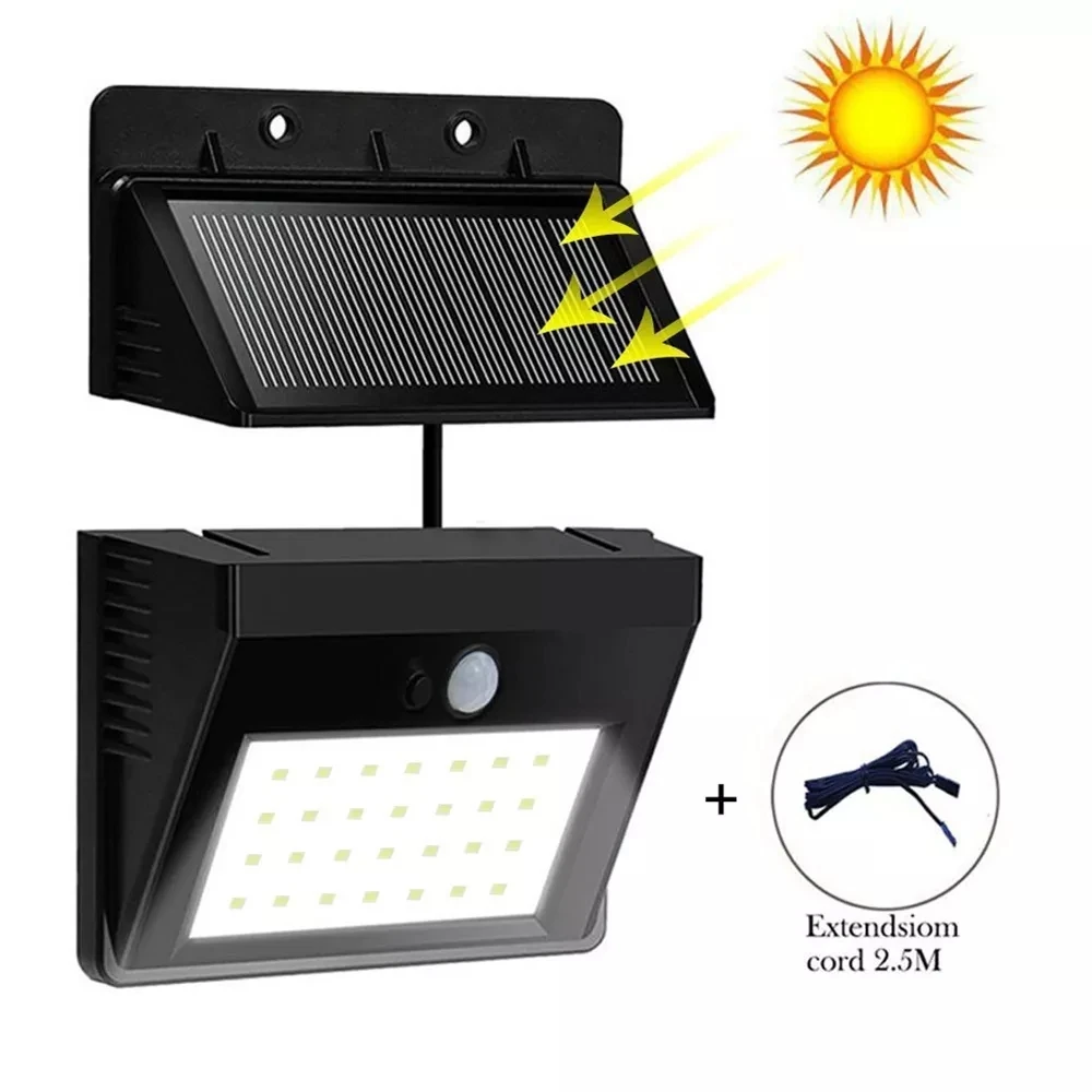 30 LED Солнечный PIR датчик движения безопасности освещение наружная лампа разделяемая 3 режима настенный светильник для наружного сада двора