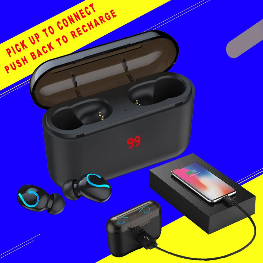 Q32 TWS 5,0 Bluetooth наушники спортивные беспроводные наушники 3D стерео настоящие Беспроводные наушники с микрофоном гарнитура Blutooth