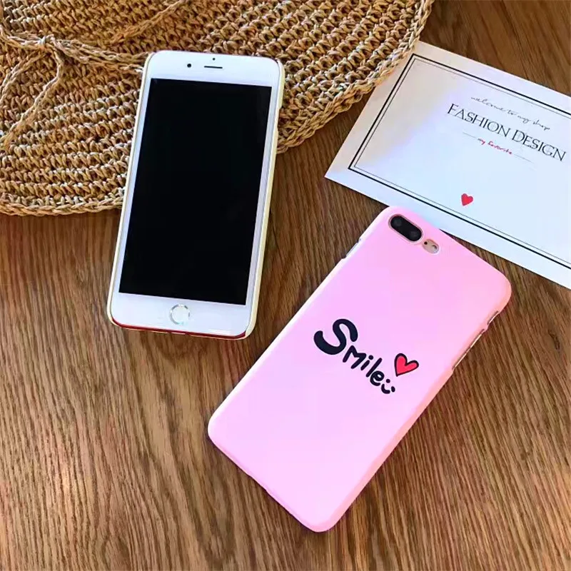Ультра тонкий корпус для iphone 8 7 6 6S плюс модные забавные письмо улыбка Телефон