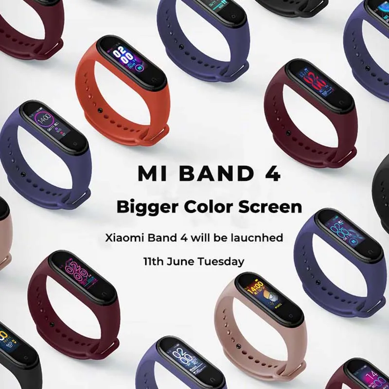 Оригинальная китайская версия Xiaomi Mi Band 4 смарт браслет Miband фитнес с пульсом 135 мАч