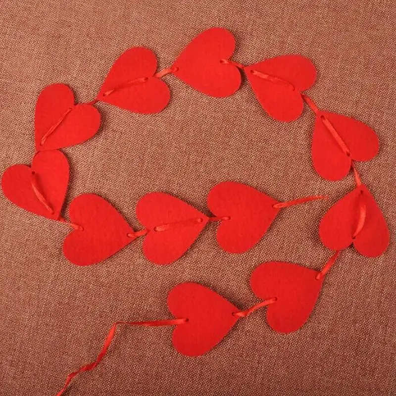 20 шт./упак. сердце гирлянды Шторы DIY Шторы Non сплетенная ткань красного цвета для ко Дню Святого Валентина для Спальня, окна, двери, Декор#2