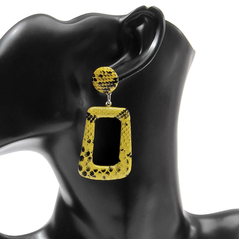Женские серьги подвески с леопардовым принтом акриловые металлические большие