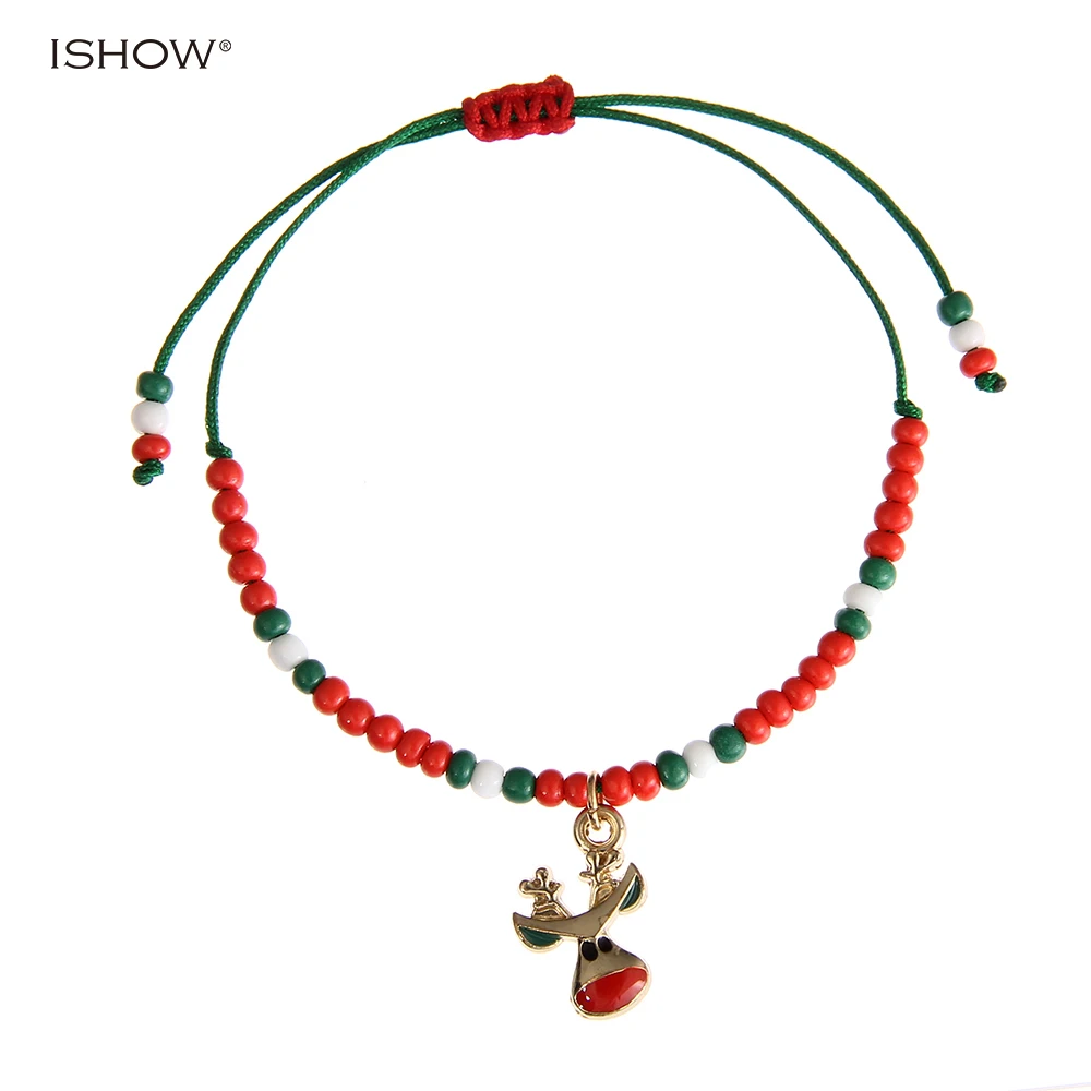 Шарм Рождество веревка браслет цепочка для Для женщин ювелирные изделия подарок