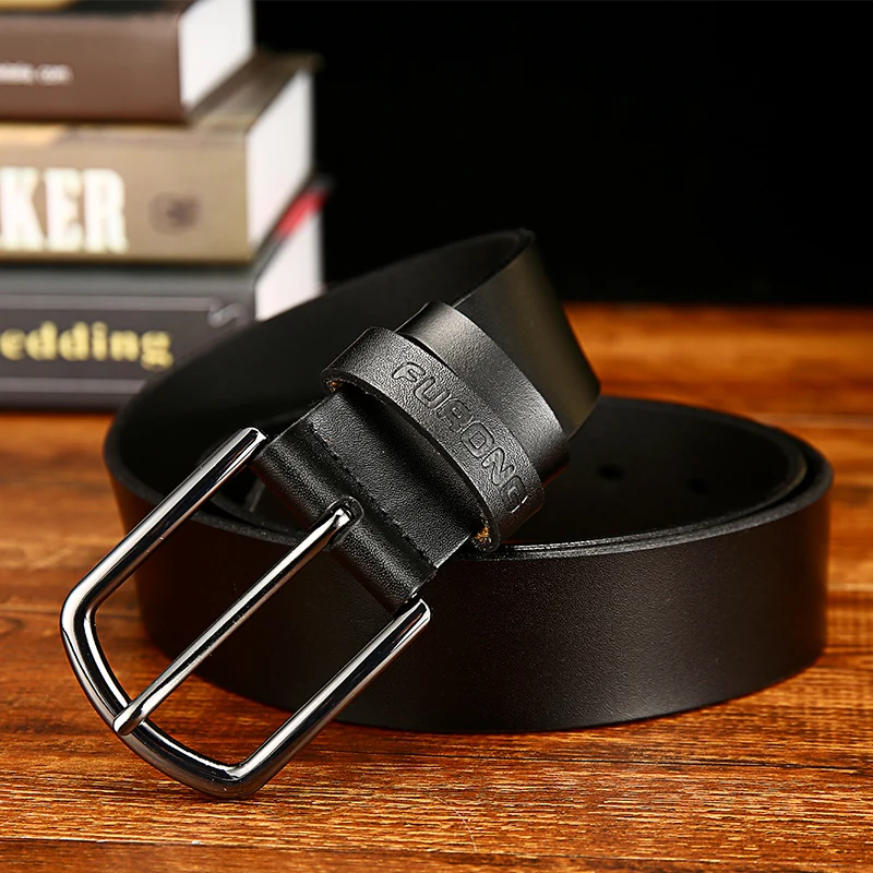 FURONG 2 color male belts for men genuine cow leather luxury strap pin buckle belts 2018 new arrival men belt real leather