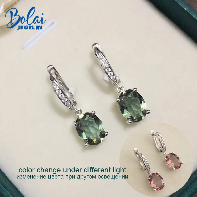 Женские серьги-подвески с зултанитом из серебра 925 пробы | Украшения и аксессуары