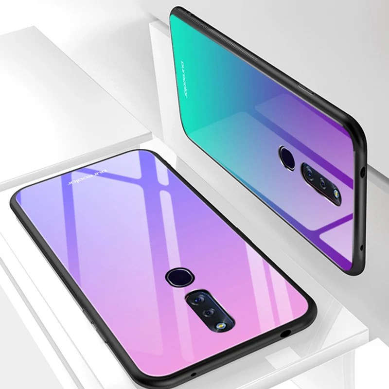 Чехол для OPPO F11 Pro однотонный чехол телефона из закаленного стекла F11Pro с
